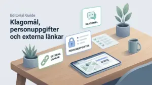 Klagomål, personuppgifter och externa länkar | Casinoutanspelpausonline